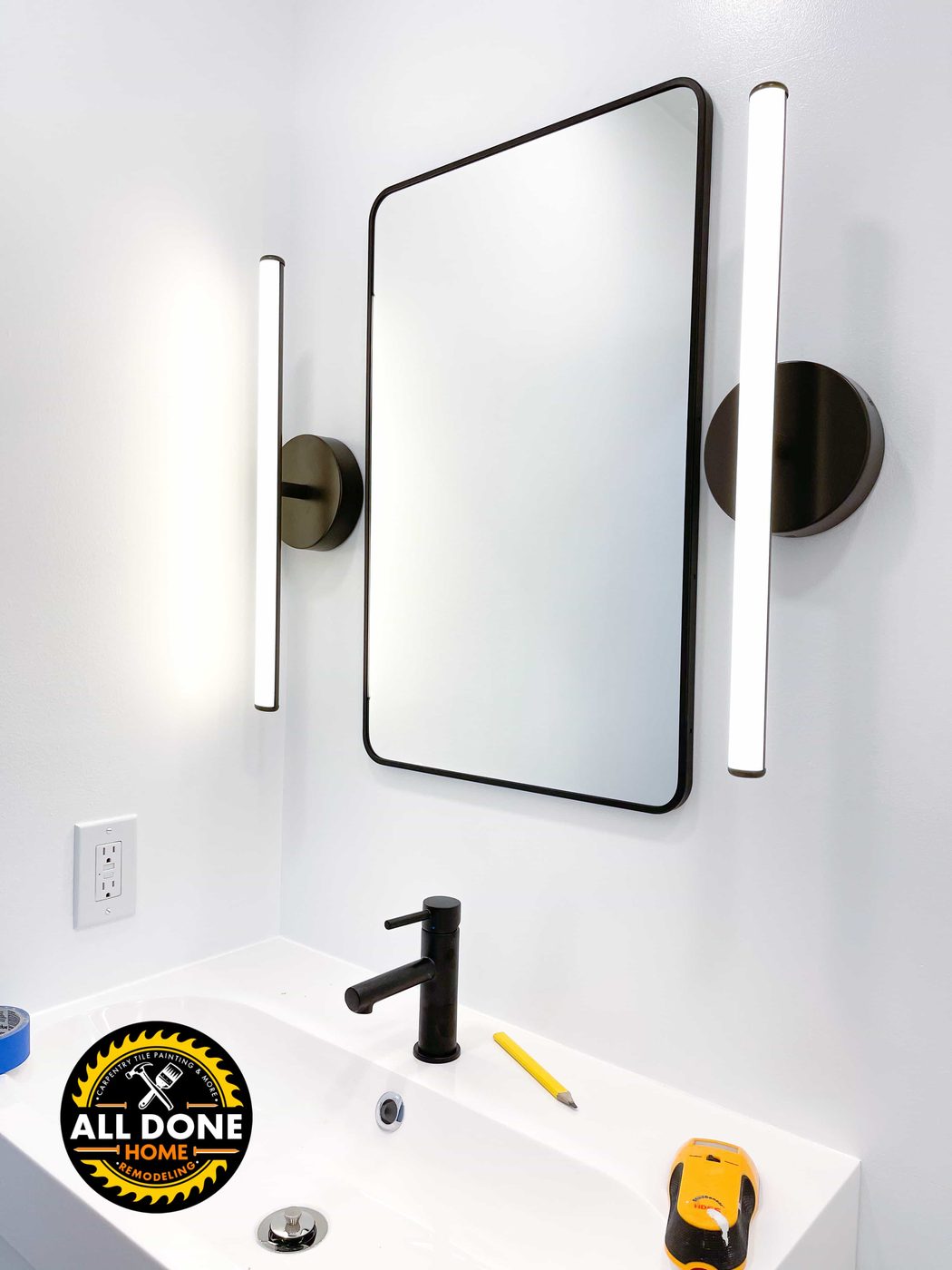 Bathroom faucet and mirror upgrade