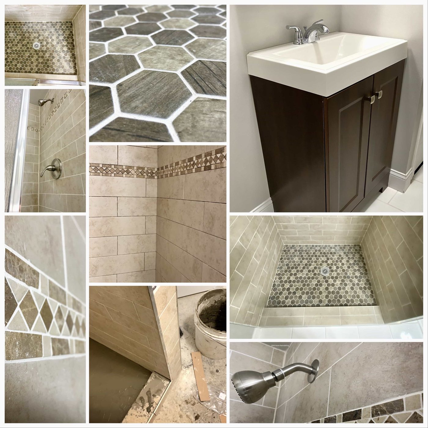 Hexagon tile flooring