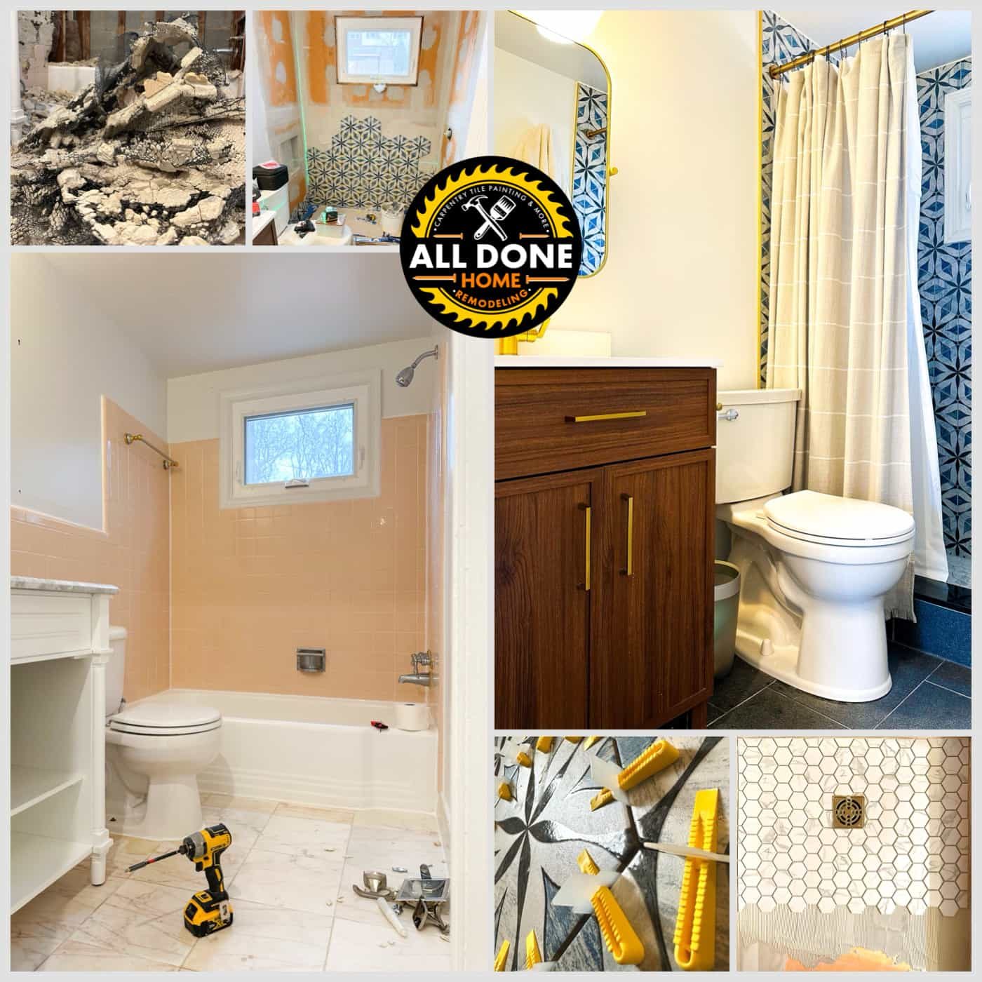 Tiled walk-in shower remodel