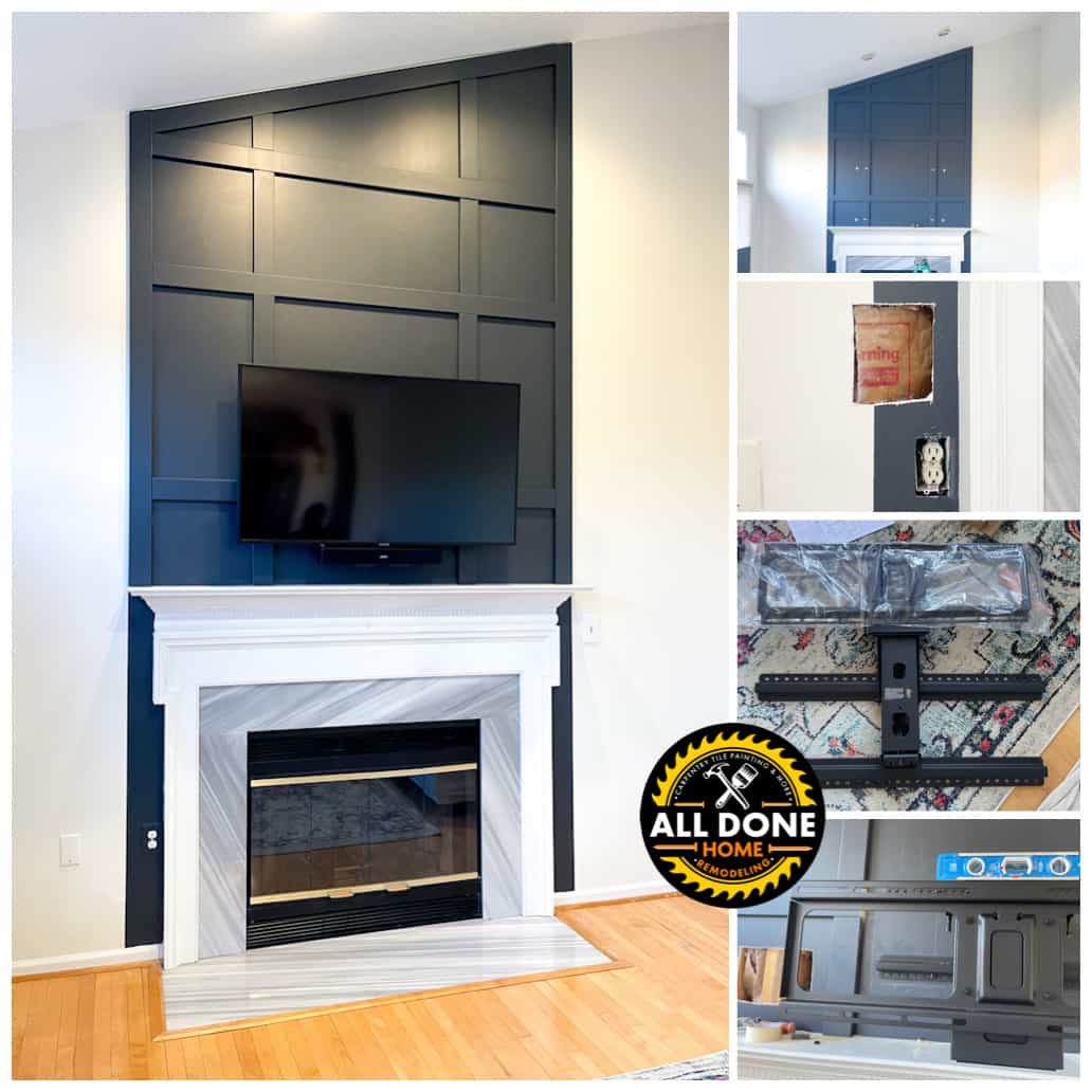 Built-in fireplace surround