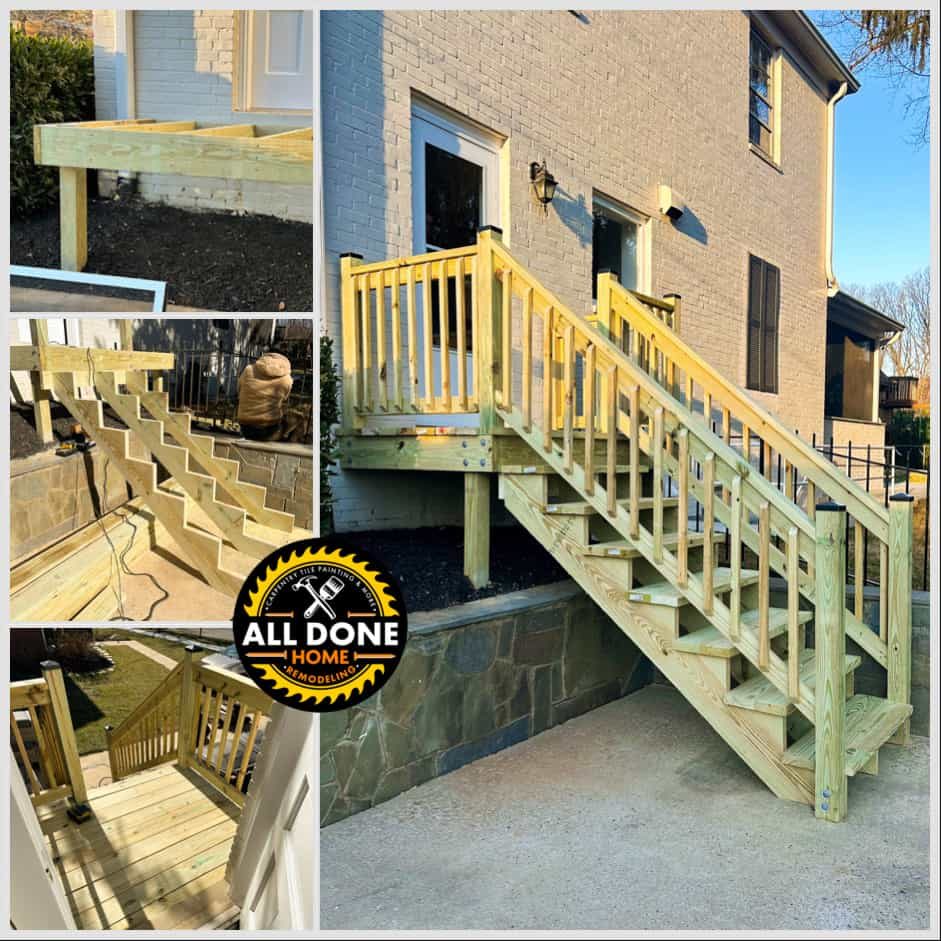 Exterior deck staircase