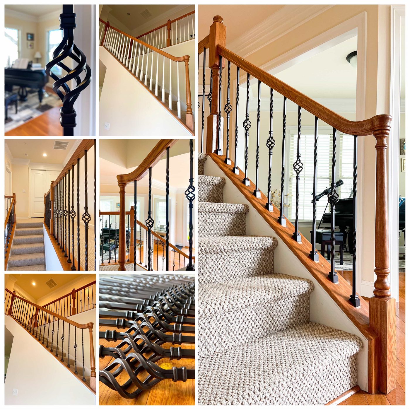 Custom staircase and railing carpentry in Germantown MD